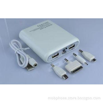 10000mah Mobile Phone Power Bank White Dual Usb Portable Ex